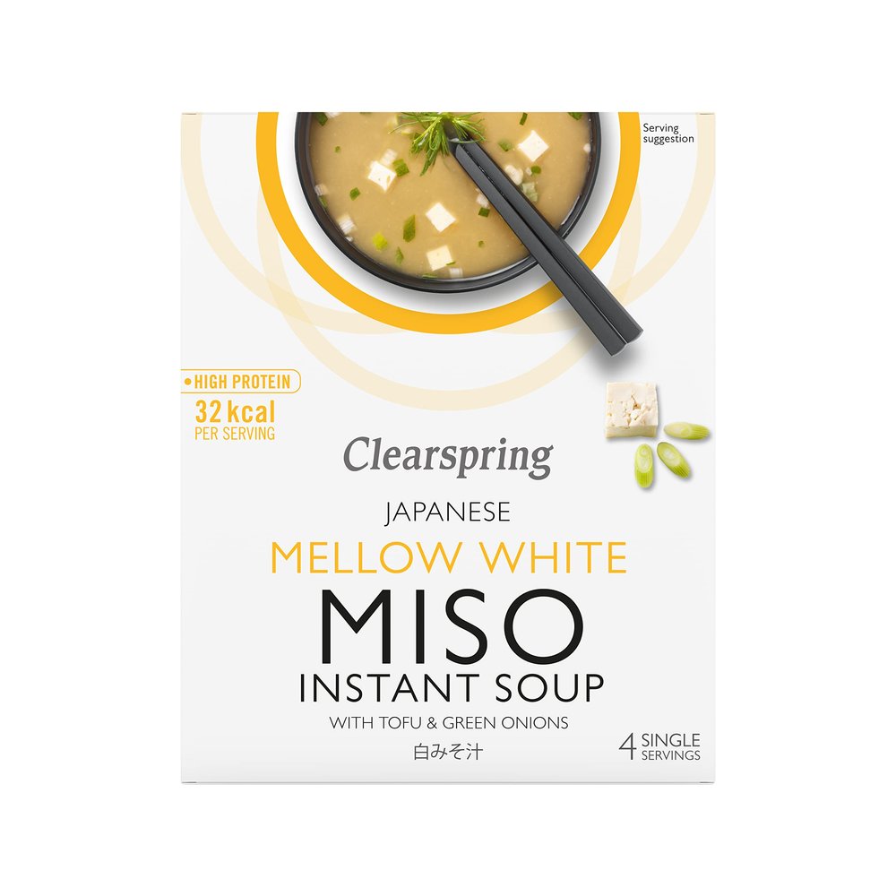 Clearspring Japanese Mellow White Miso Instant Soup, 4x10g