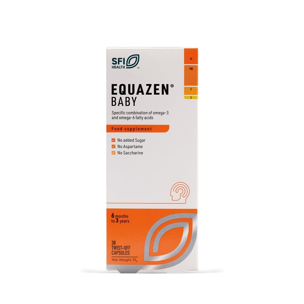 EQUAZEN Baby Capsules | Omega 3 & 6 Supplement | Supports Brain Function | Blend of DHA, EPA & GLA | Add to Food/Drink | for Babies from 6 Months to 3 Years | 30 Capsules