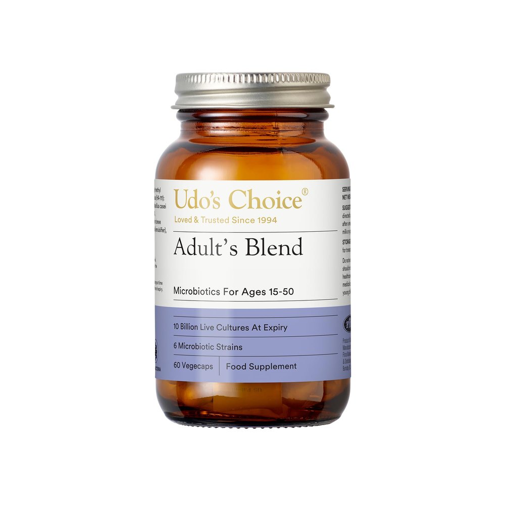 High Strength Probiotics for Adults UDOs Choice Adults Blend 17 Billion CFU 6 Gut-Specific Strains Daily Microbiotics for Digestive Balance & Bowel Health 60 Caps, One a Day FOS Free
