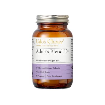 Udo's Choice Adults 50 Plus Age Specific Probiotics - Lacto & Bifido Bacteria - 34 Billion Cell Count - 7 Microbiotics Strains- Designed for Optimum Bowel Health - 30 Vegecaps
