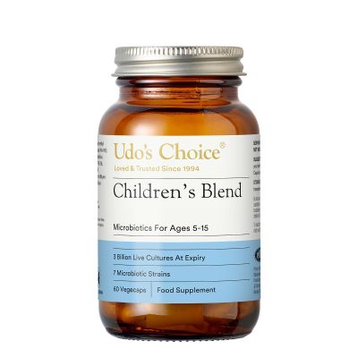 Childrens Probiotic Supplement UDOs Choice Childrens Blend 7 Child-Specific Strains 3 Billion CFU Daily Digestive Support for Ages 515 Gluten Free, FOS Free 60 Vegetarian Capsules
