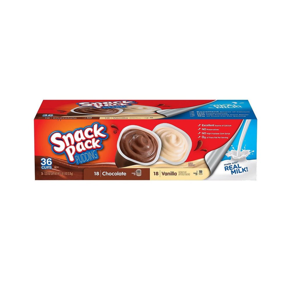 Hunts - Snack Pack Pudding, 36 Cups Variety Pack