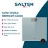 Salter Digital Bathroom Scales - Large Tap Start Platform For Body Weight, LCD Display, Max 180kg, Ultra Slim Razor Design,15 Year Guarantee, Includes 1 x CR2032 Battery, Silver view 2