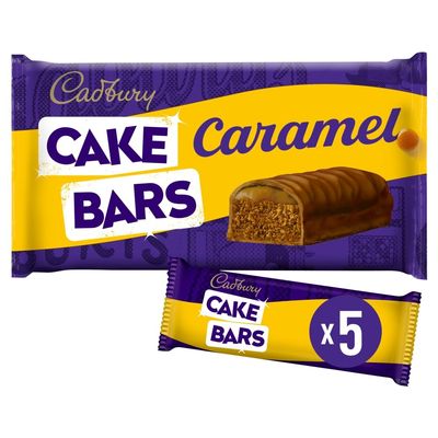 Cadbury Milk Chocolate Caramel Cake Bars, 5 Individually Wrapped Bars (Pack of 1)