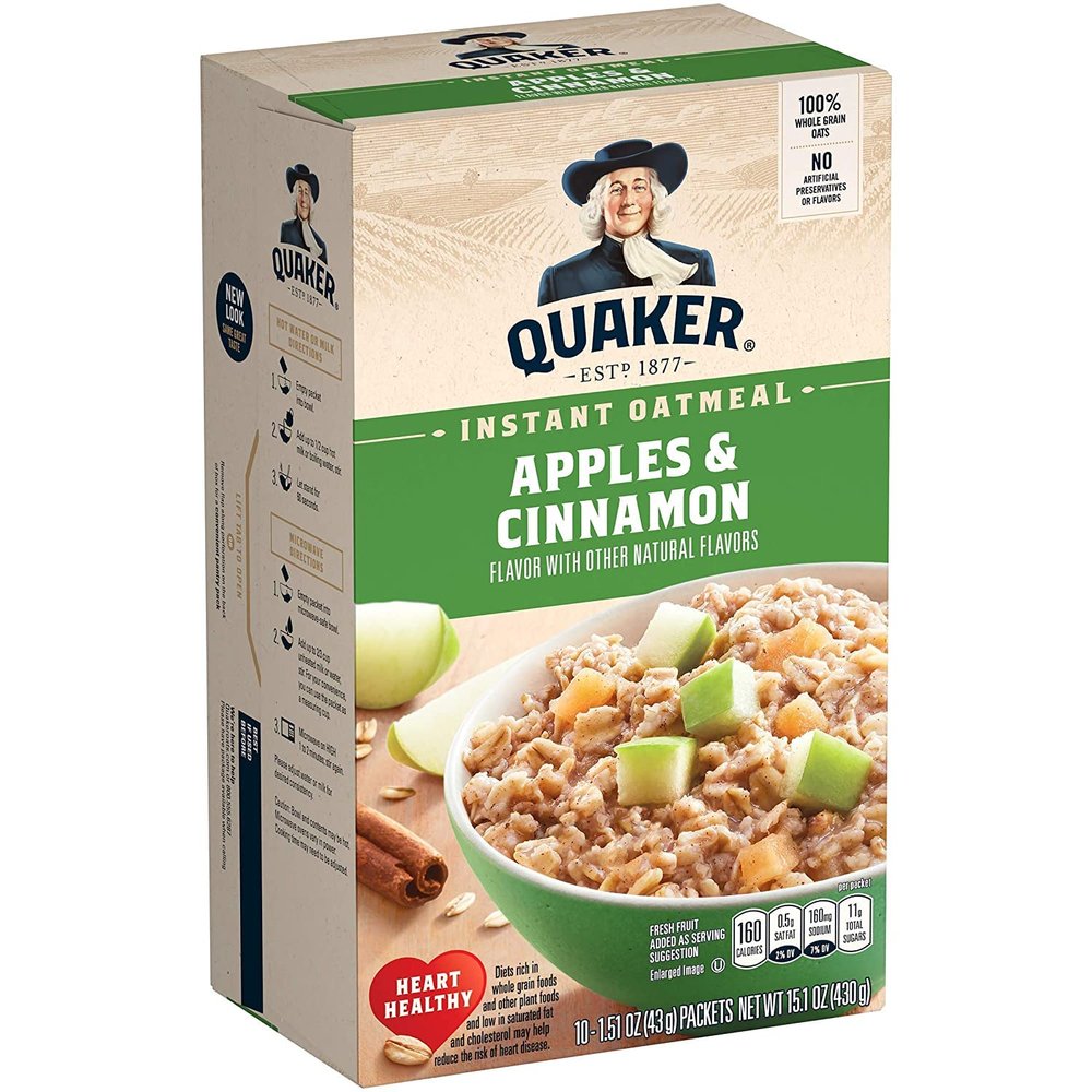 Quaker Instant Oatmeal Apple Cinnamon 15oz