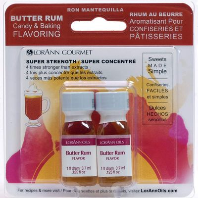 Lorann Oils Candy & Baking Flavoring .125oz 2/Pkg-Butter Rum