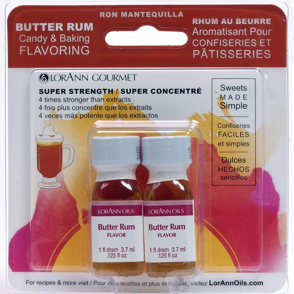 Lorann Oils Candy & Baking Flavoring .125oz 2/Pkg-Butter Rum