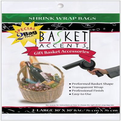 Photo Frog 66043 Basket Accents Shrink Wrap Bags, Multi-Colour, Large, 30 x 30-Inch, Pack of 2
