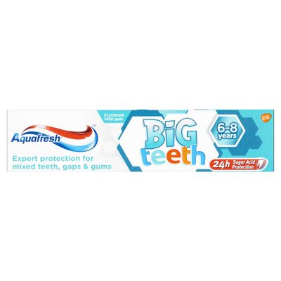 Aquafresh Toothpaste for Kids, Big Teeth Toothpaste for Children 6-8 Years, 50 ml