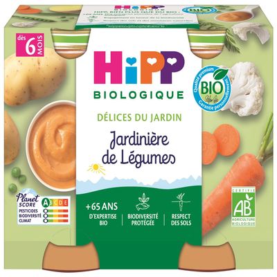 HiPP Organic Flower Box for Vegetables, Pots, 2 x 190 g, from 6 Months