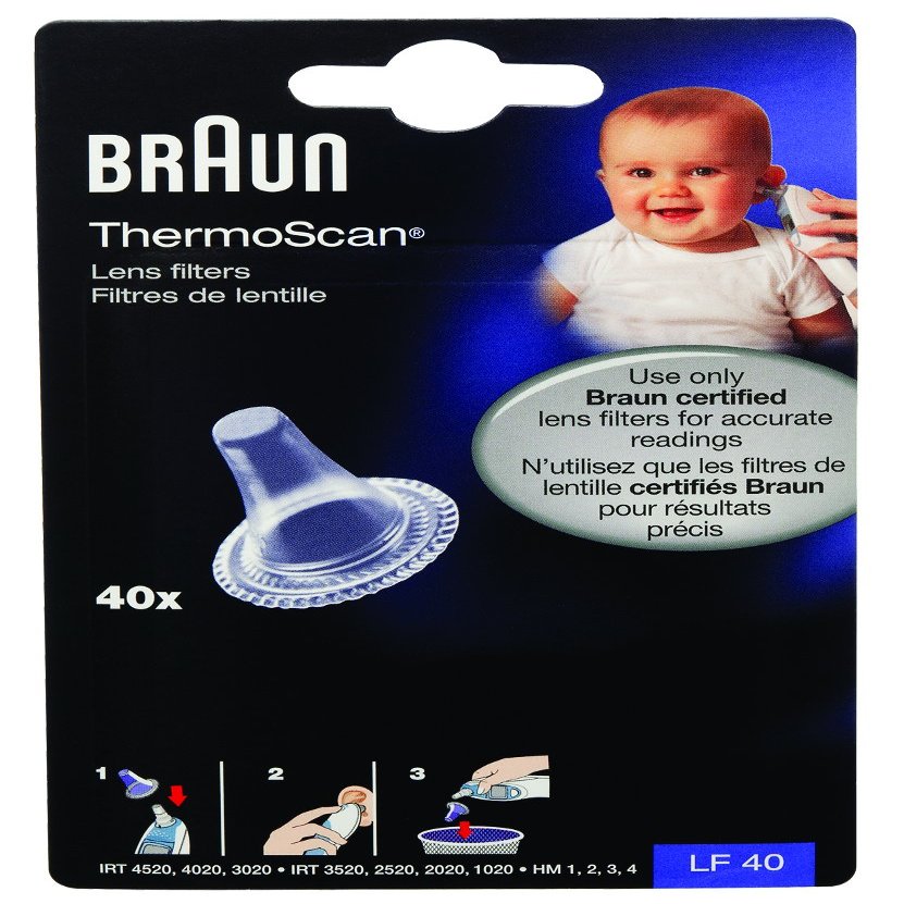 Braun HWLLF40NAAU Thermoscan Lens Filters for Ear Thermometer, 40 Count
