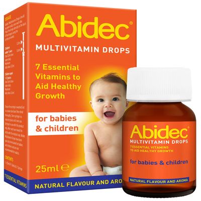 Abidec Kid Baby Multivitamin Drops  Aids Healthy Growth Contains Vitamin D, C and A  Suitable from Birth, Natural Flavour and Aroma, 25 Millilitre