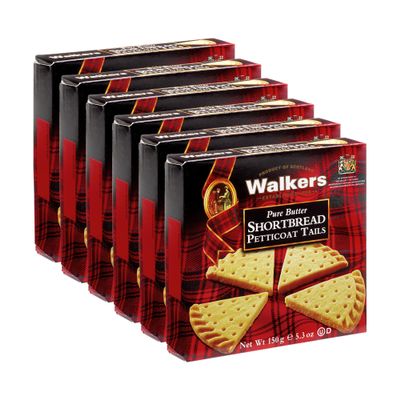 Walkers Shortbread Petticoat Tails, Traditional Pure Butter Scottish Recipe, 150 g (Pack of 3)