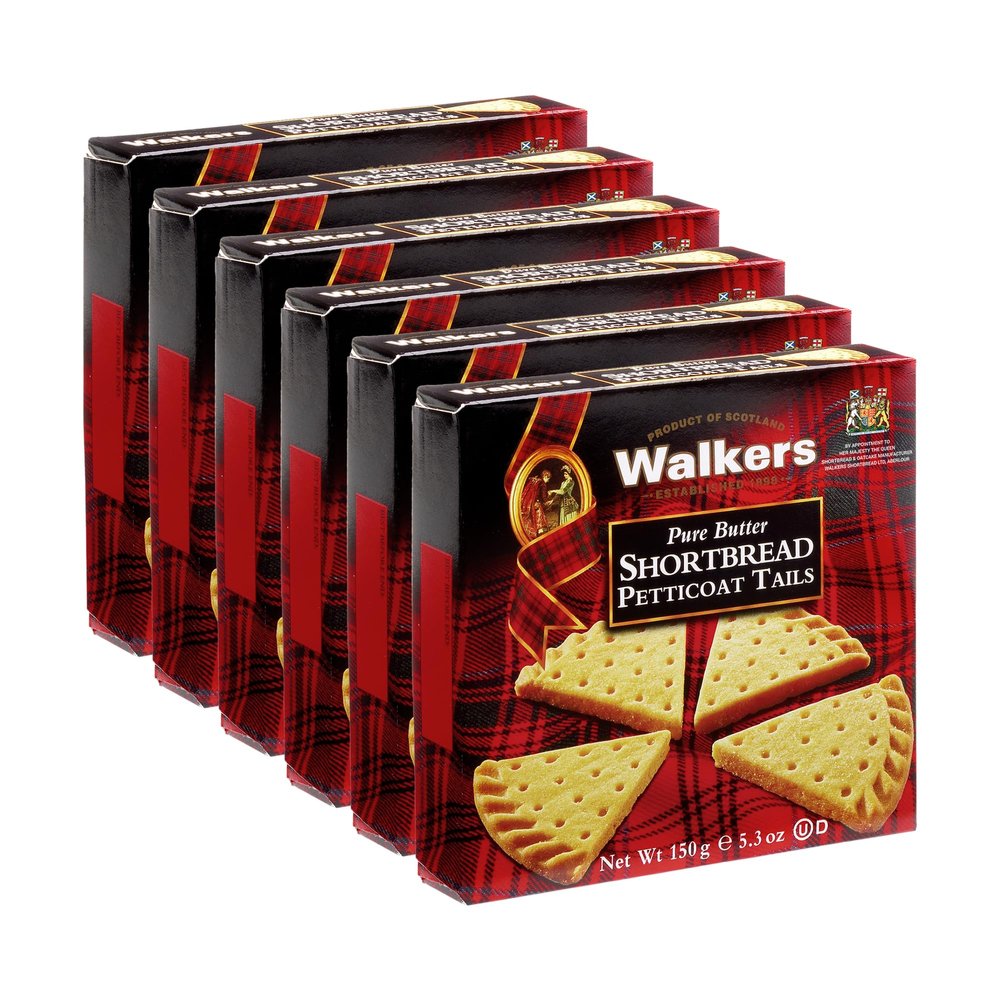 Walkers Shortbread Petticoat Tails, Traditional Pure Butter Scottish Recipe, 150 g (Pack of 3)
