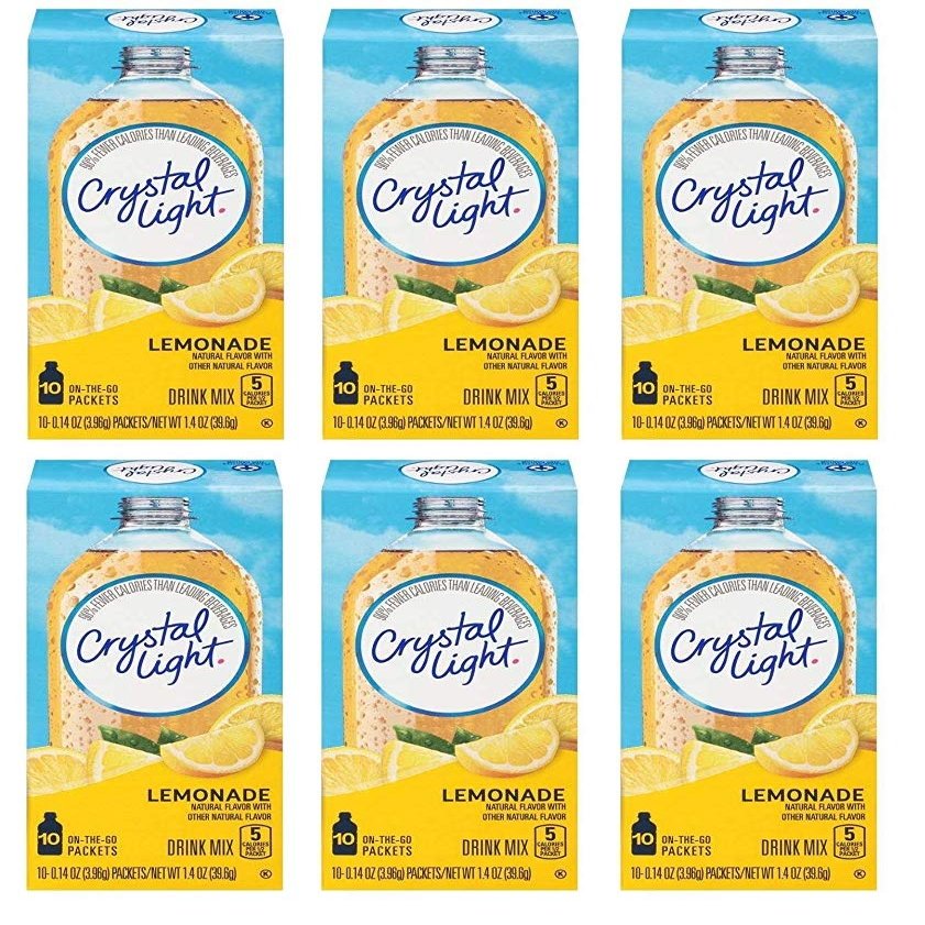 Crystal Light On The Go Natural Lemonade, 10 Count Packets (Pack of 6)