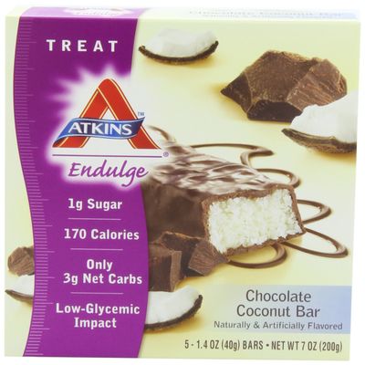 Atkins Endulge Bars, Chocolate Coconut, 5-Count 1.4-Ounce Bars (Pack Of 3)