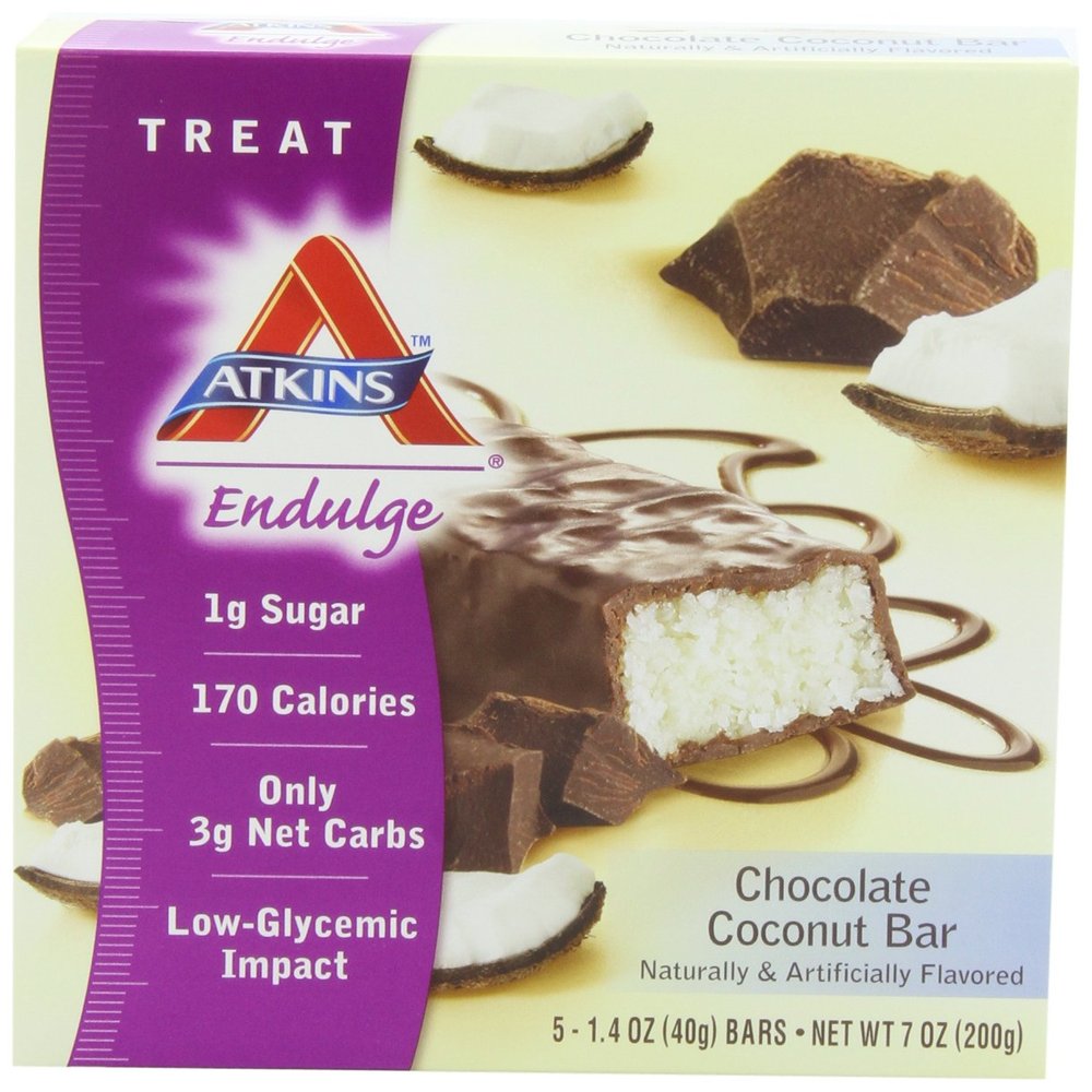 Atkins Endulge Bars, Chocolate Coconut, 5-Count 1.4-Ounce Bars (Pack Of 3)