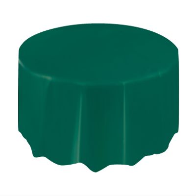 Unique Party 50029 - Round Forest Green Plastic Tablecloth, 7ft