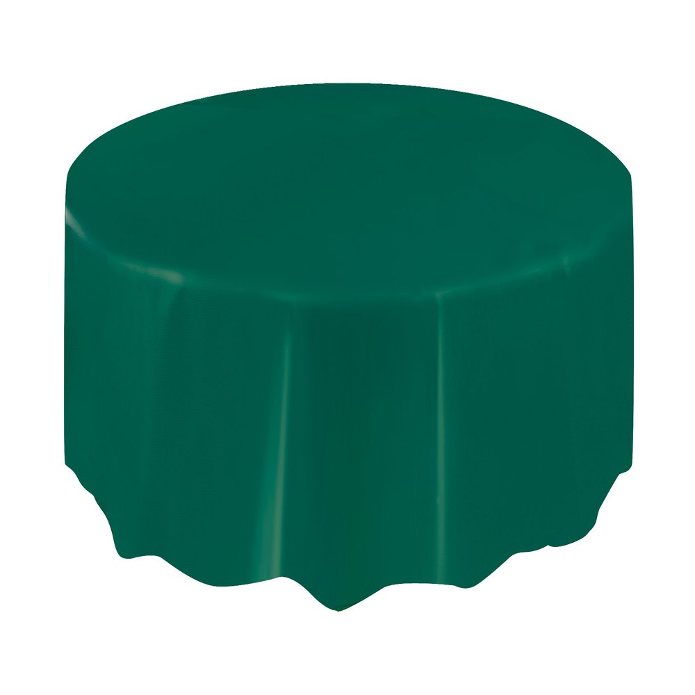 Unique Party 50029 - Round Forest Green Plastic Tablecloth, 7ft