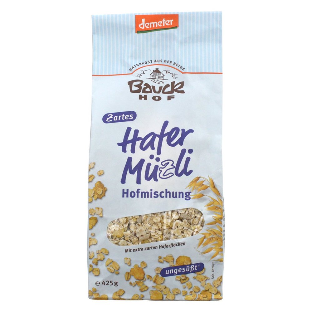 Bauckhof Hafer Msli, Hofmischung, 2-er Pack (2 x 425 g) - Bio