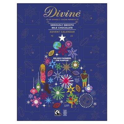 Divine Chocolate FAIR Trade Milk Chocolate Advent Calendar 85g (Pack of 1)