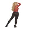 Elegant Moments Women's Fishnet Long Sleeve Cami Top, Red, One Size view 2