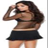 Elegant Moments Women's Fishnet Long Sleeve Cami Top, Black, One Size view 2