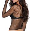 Elegant Moments Women's Fishnet Long Sleeve Cami Top, Black, One Size view 4