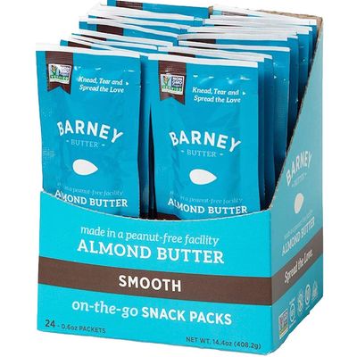 Barney Butter Almond Butter Snack Pack, Smooth, 0.6 Ounce (Pack of 24)