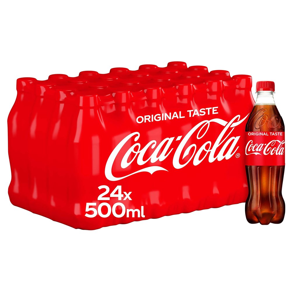 Coca-Cola Original Taste Soft Drink Bottles, 24 x 500 mL