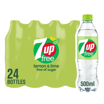 7UP Free - Lemon & Lime Flavoured Fizzy Drink - Sugar-Free - 24 x 500ml