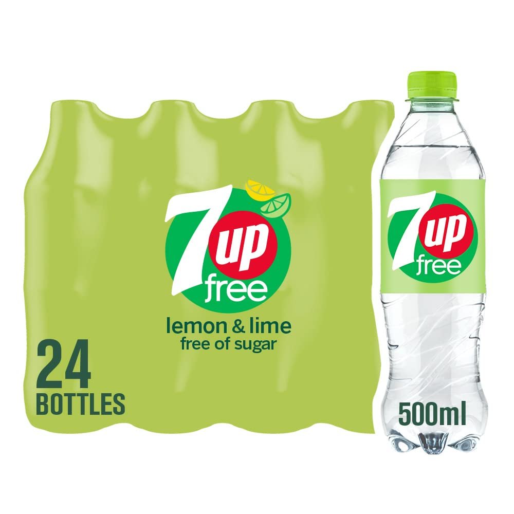 7UP Free - Lemon & Lime Flavoured Fizzy Drink - Sugar-Free - 24 x 500ml