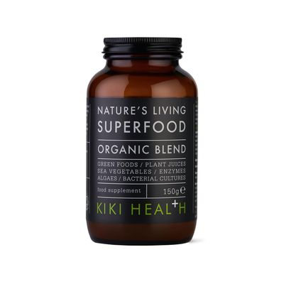 KIKI Health Nature's Living Superfood Powder - Immune System Support Blend of Raw Green Foods & Plant Juices - Contains 36 Alkalising Ingredients -Gluten Free, Suitable for Vegetarians & Vegans 150g
