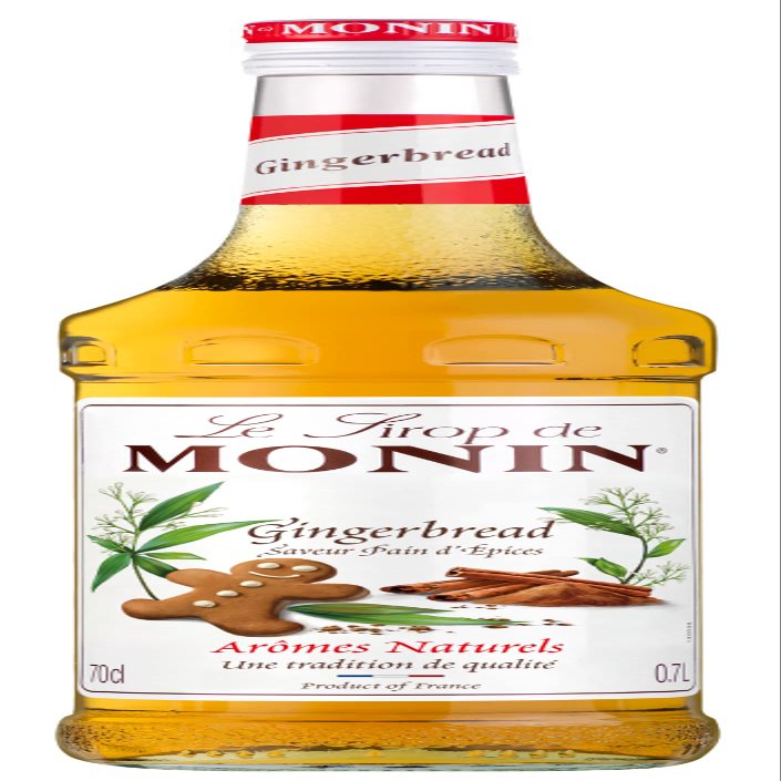 MONIN Premium Gingerbread Syrup 700ml for Coffee and Cocktails. Vegan-Friendly, Allergen-Free, 100% Natural Flavours and Colourings