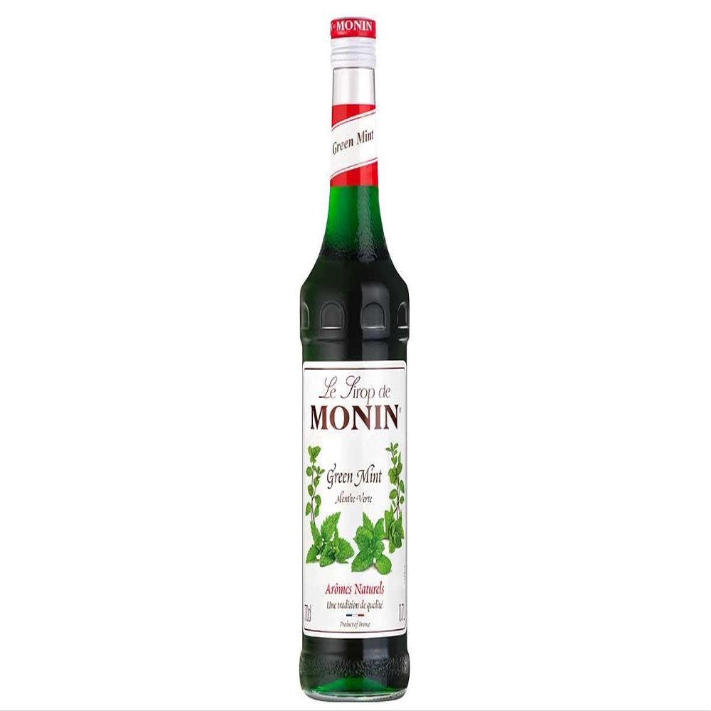 MONIN Premium Green Mint Syrup 700ml for Cocktails and Mocktails. Vegan-Friendly, Allergen-Free, 100% Natural Flavours