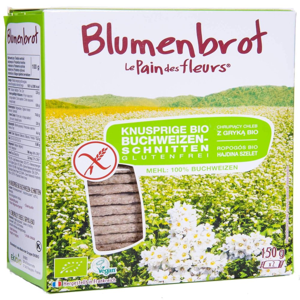 Le Pain Des Fleurs Organic Buckwheat Crispbread Gluten-Free Vegan 150 Gram