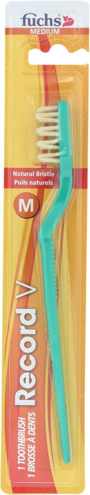 Fuchs: Pure Natural Bristle Record V Adult Medium Toothbrush, 1 ct by Fuchs