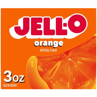 Jell-O Orange Gelatin Dessert Mix, 3 oz Box