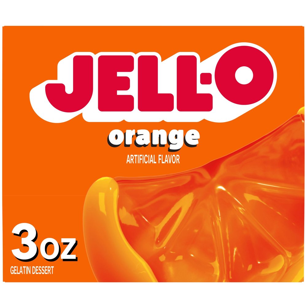 Jell-O Orange Gelatin Dessert Mix, 3 oz Box