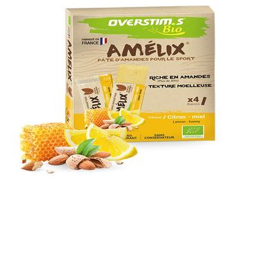 Overstims Amlix Almond Paste Organic 4 Bars - Lemon - Honey