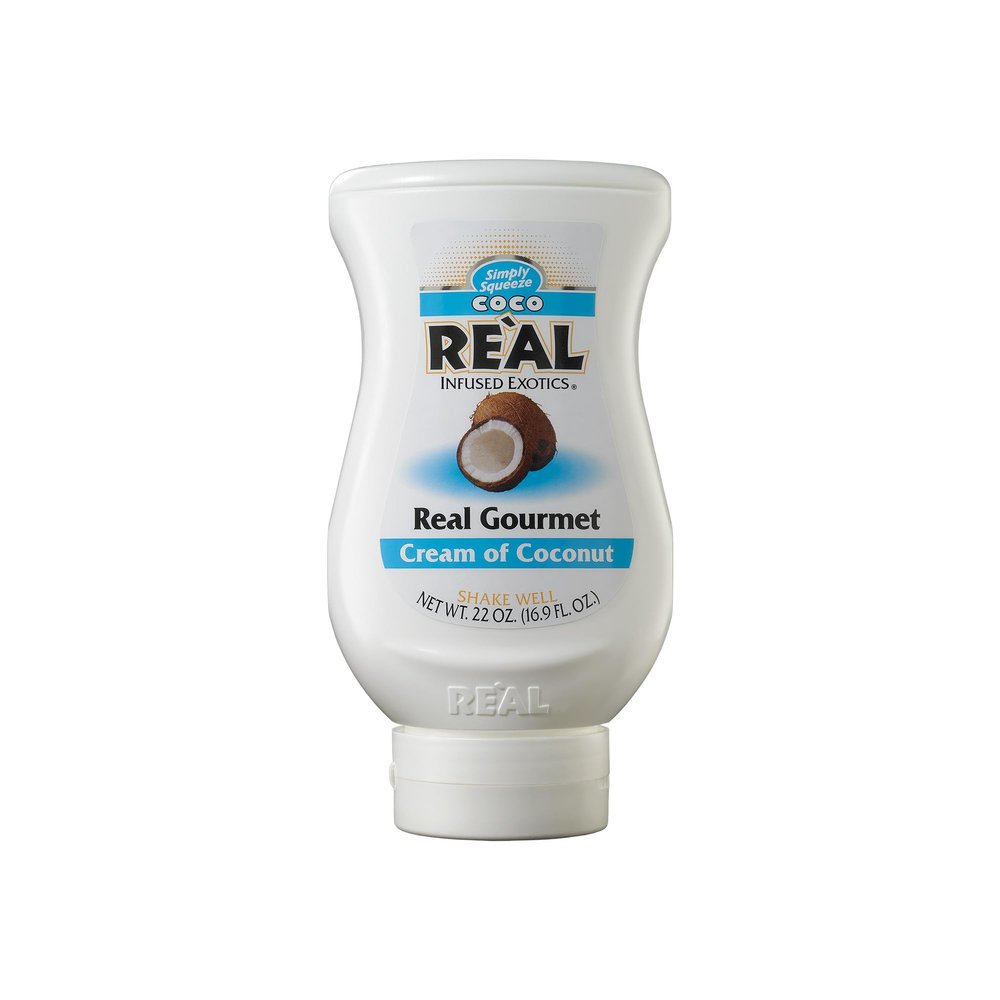 Real Syrup |Coco Real| Cream of Coconut | Made with Real Coconut | 500ml Squeezy Bottle |Natural Ingredients| Lactose Free | Cocktails, Baking, Smoothies, Desserts, Pina Colada