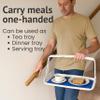 HOMECRAFT Freehand Serving Tray, Lightweight Plastic Tray with Foldaway Handle, One Handed Carrying for Food and Drinks, Stable Tea Tray or Dinner Tray, Ideal for Elderly or Mobility Assistance view 3