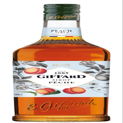 GIFFARD - Peach Syrup - French Recipe and Manufactured - Fruity and Gourmet - 1 Litre, 0.0% vol, 100cl