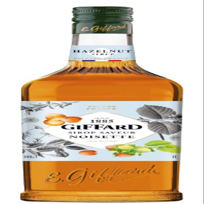 GIFFARD - Hazelnut Flavour Syrup - French Recipe and Made - Gourmet and Intense - 1 Litre, 0.0% vol, 100cl