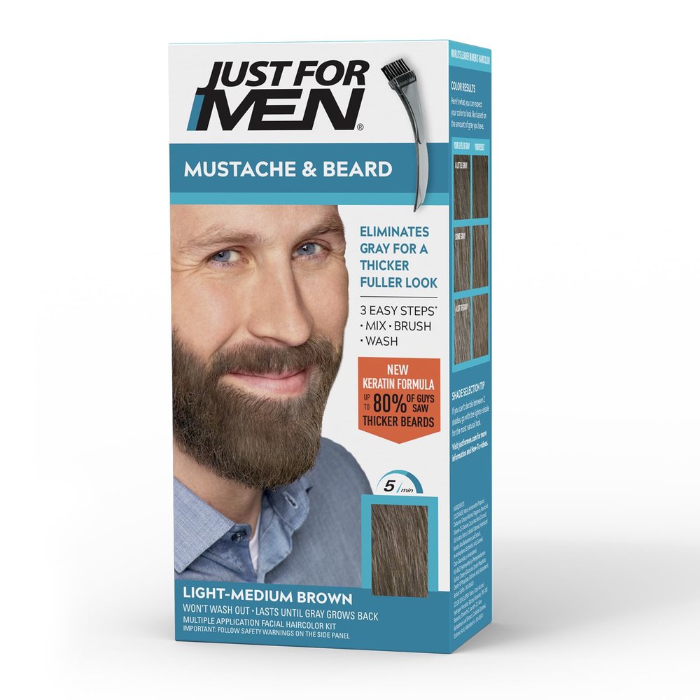 Just For Men Mustache & Beard, Light-Medium Brown