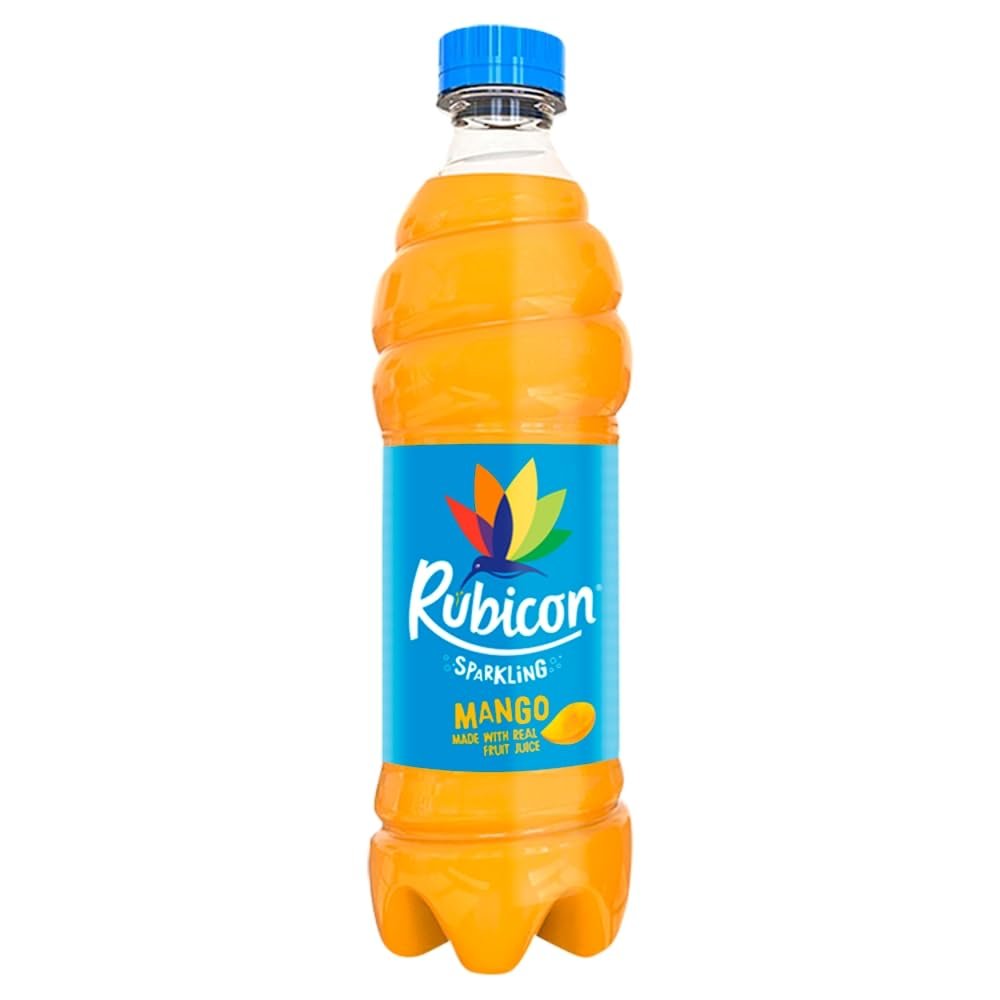 Rubicon Sparkling Mango Flavoured Fizzy Drink with Real Fruit Juice, Handpicked Fruits for a Temptingly Intense Taste "Made of Different Stuff" - 1 x 500ml Bottle