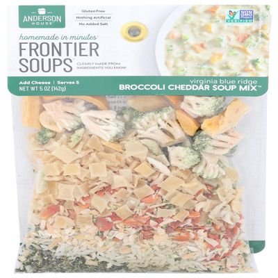 Frontier Soups Homemade In Minutes Soup Mix, Virginia Blue Ridge Broccoli Cheddar, 5 Ounce