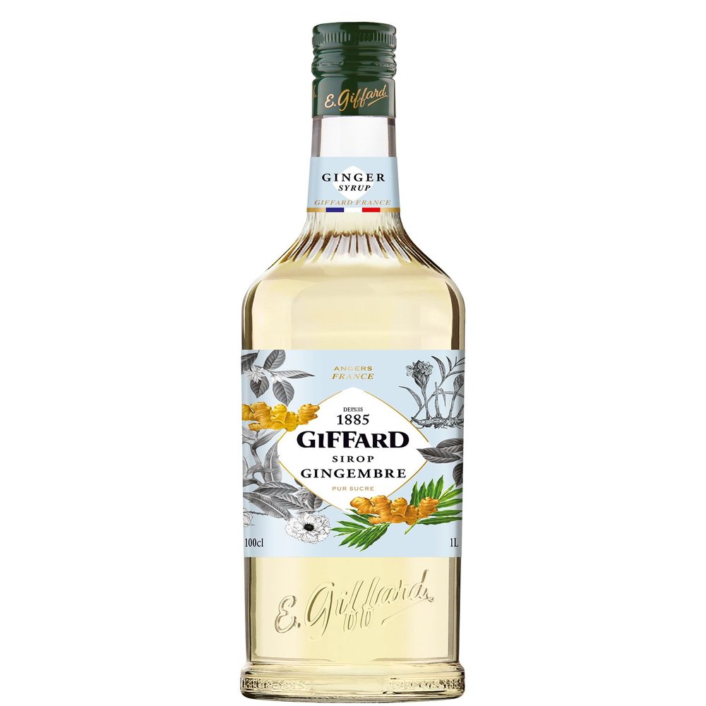 GIFFARD - Ginger Syrup - French Recipe and Made - Fresh and Powerful - 1 Litre, 0.0% vol, 100cl