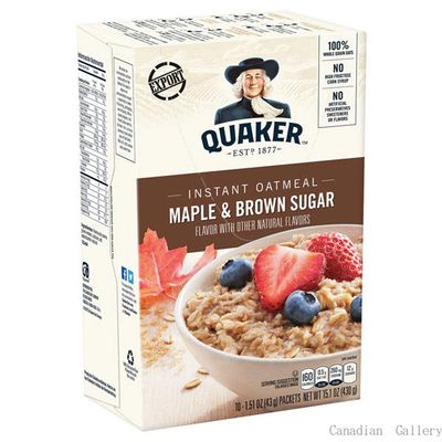 QUAKER INSTANT OATMEAL MAPLE AND BROWN SUGAR 10 x 43G PACKET 430g BOX