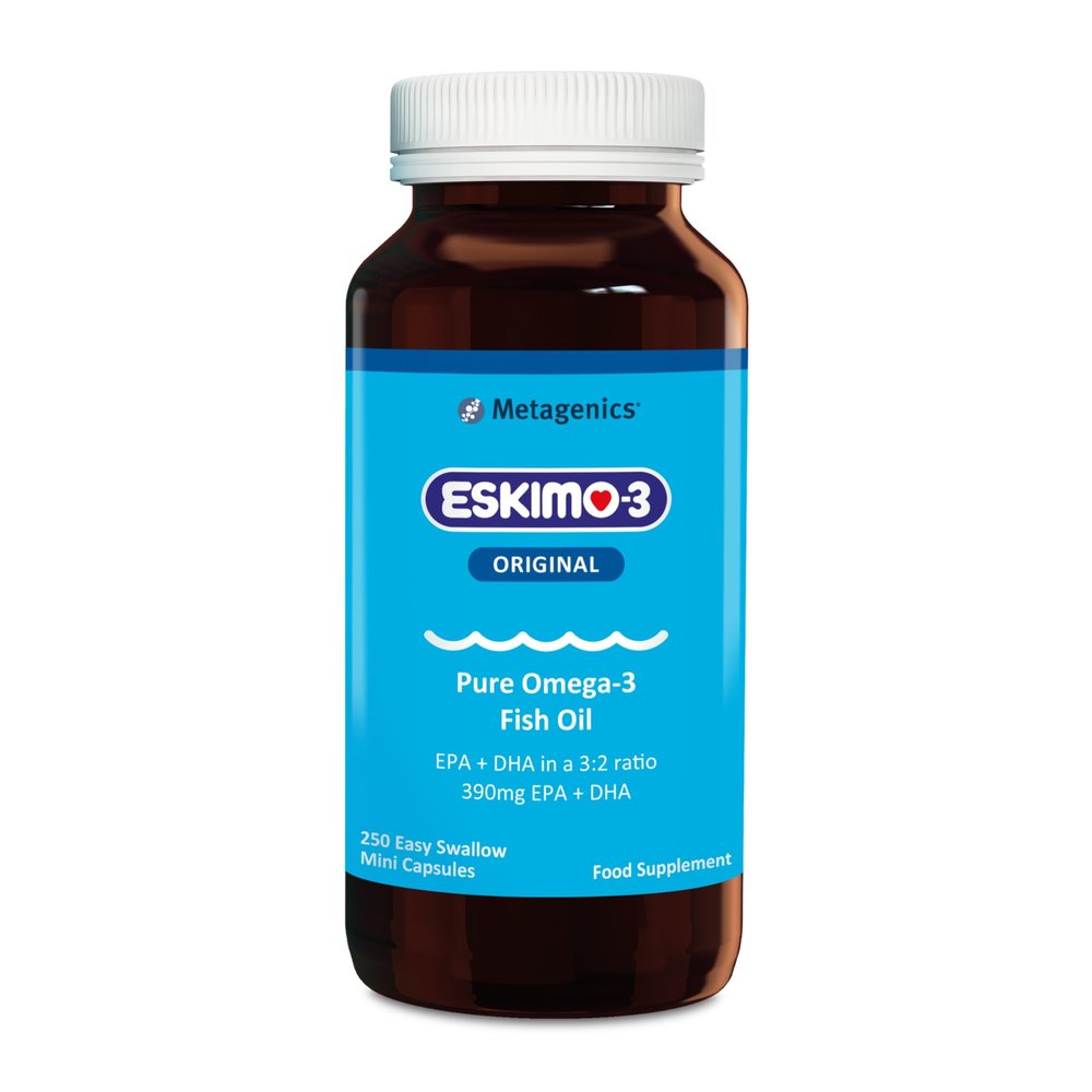 Eskimo-3 Fish Oil by Metagenics - Source of Omega-3 and Essential Fatty Acids EPA & DHA - Brain, Vision & Heart - 250 Mini Capsules